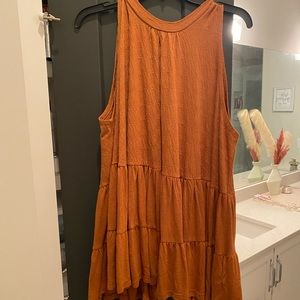 Free people burnt Orange flowy tank